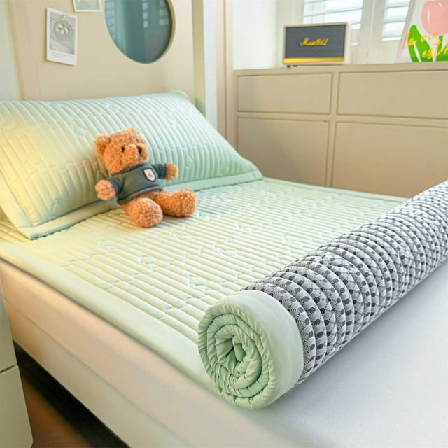 Fiber Mattress Class Fiber Mattress 90x200cm Foldable Soft Padded Bed Mattress for Students 1Pcs Green Rkxzt