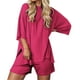 thumbnail image 2 of Conjunto deportivo para mujer: camiseta de cuello redondo y pantalones cortos deportivos. Poliéster transpirable. Lavable a máquina. Primavera/verano. XS-XXXXL., 2 of 7