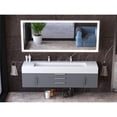 thumbnail image 5 of Nile 72" Gray Wood Floating Vanity with White Top and Chrome Trim, 5 of 10