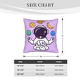 thumbnail image 5 of LNWH Cartoon Astronauts Meditate Throw Pillow Covers, Square Soft Linen Decorative Pillow Cases, 18"x18", 5 of 8