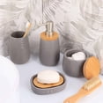 thumbnail image 2 of Bath D Soap Dish Cup Dispenser Grey and Bamboo Tray, 2 of 6