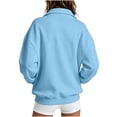 thumbnail image 5 of Axiiglly Hoodies for Women, Full Zip Up Lapel Long Sleeve Jacket with Pockets, Solid Blue Athletic Sweatshirts S-2XL, L, 5 of 8