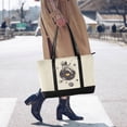 thumbnail image 4 of FORMRS Canvas Laptop Tote Bag for Women with 15.6" Computer Compartments Shoulder Handbag, Beige Astronaut Planet, 4 of 7