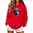 thumbnail image 2 of LEKWK Womens Hoodies Funny Animal Graphic Long Sleeve Cute Athletic Tops Long Sleeve Drawstring Cozy Fall Sweatshirt with Pocket, 2 of 5