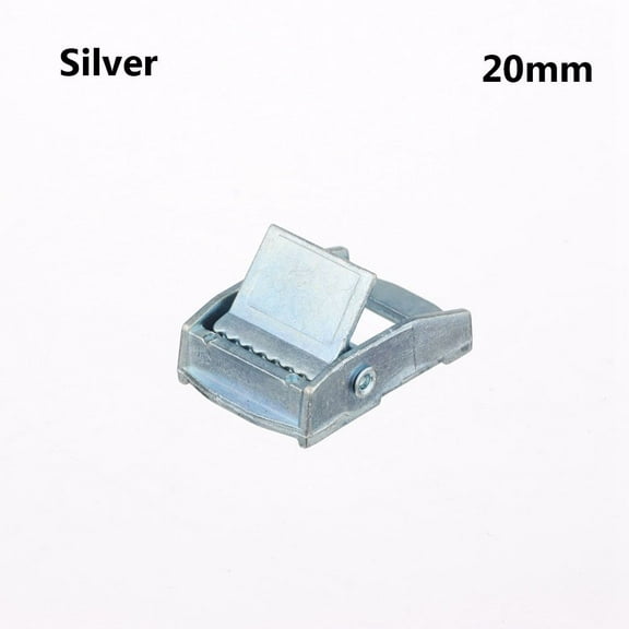 Zinc Alloy Heavy Duty Knuckle Closure Ratchet Buckle Fixed Tensioner Tie-down Cargoes Strap Outdoor Tools SILVER 20MM