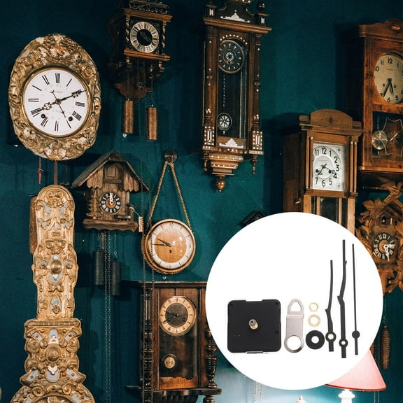 RENACLIPY Clock Kit Black Wooden and Plastic Silent Easy Assembly Wall Clock Craft Set