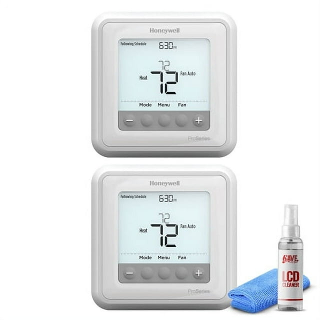 2-Pack Honeywell TH6210U2001/U T6 Pro Programmable Thermostat + LCD Cleaner