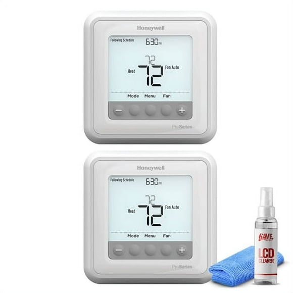 2-Pack Honeywell TH6210U2001/U T6 Pro Programmable Thermostat + LCD Cleaner