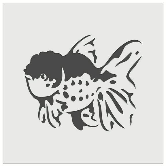 Fancy Lionhead Goldfish Aquarium Pet DIY Cookie Wall Craft Stencil - 5.5 Inch
