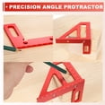 thumbnail image 5 of Uxcell 3D Multi-Angle Measuring Ruler 45/90 Degree Metric Aluminum Alloy Woodworking Square Protractor Miter Triangle Ruler with Screws and Hex Spanner for Engineer Carpenter, Red, 5 of 7