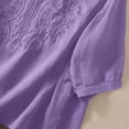 thumbnail image 6 of Summer Tops for Women Turtle Tees Long Sleeve Spandex Top Solid Color Tops for Women Short Sleeve Athletic Short Shirt Compression T Shirt Layering Tee Long Tee Stretch Shirts Purple XL, 6 of 6