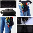 thumbnail image 4 of bolsa portaherramientas cinturón profesional, 25,5 x 12,5 x 3 cm, negro, 15 bolsillos, material doble capa espesante impermeable 600d oxford, para electricistas, personal técnico de mantenimiento, lim Namotu LN-1843, 4 of 6
