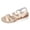 Beige, variant on Espadrilles for Women Low Wedge Beach Sandals Open Toe Soft Leather Strappy Arch Support Walking Shoes Red Size 6