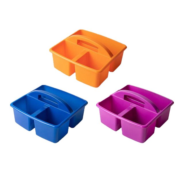 3 Piezas Compartimiento de Escritorio Basket Multi Grid Clasificación Divisor Artesanía Organizador de Almacenamiento para Papelería Maquillaje , Azul Naranja Violeta BLESIY Cesta de almacenamiento