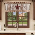 thumbnail image 6 of Red Texas Star Vintage Curtain Valances for Windows, Kitchen Valance Window Treatments Panel 2 Pack, Farmhouse Berry Brown Wooden Rod Pocket Short Curtains for Bathroom Bedroom 42 x 12 Inch, 6 of 8