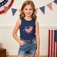thumbnail image 4 of Avrnliq Girls Patriotic Sleeveless Tank Top American Flag Heart Print 4th of July Shirt Summer Navy,Size 6 T, 4 of 8