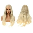 thumbnail image 3 of Unique Bargains Lace Front Wigs For Women Girl 26" Brown Gold Tone Long Body Wave with Wig Cap, 3 of 6