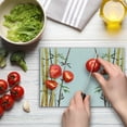 thumbnail image 3 of Bamboo Print Cutting Board, Bamboo Grove Calm Your Mind Slow down Relax Hand Drawn Style Art, Decorative Tempered Glass Cutting and Serving Board, Small Size, Cream Brown White, by Ambesonne, 3 of 5