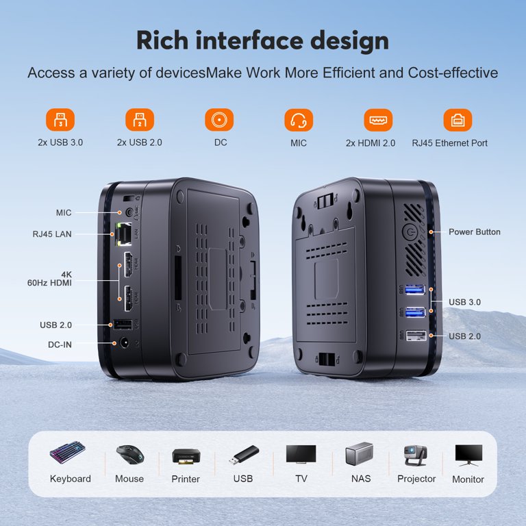 Mini PC AK1PLUS with intel 12th Gen Alder Lake N100 Mini Desktop