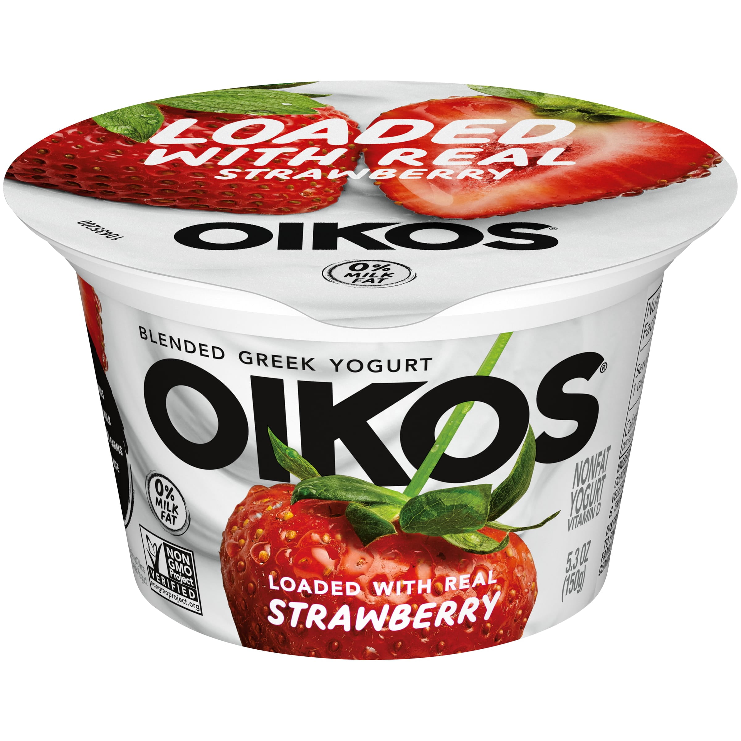 Oikos Blended Strawberry Greek Nonfat Yogurt, 5.3 oz.
