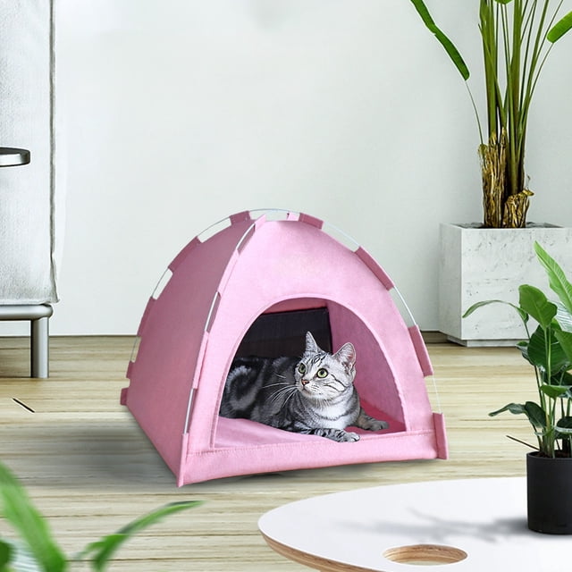 COM1950s Tente pour Animaux de Compagnie pour Chats et Chiens, Maison Pliable Toutes Saisons avec Tapis Réversible, Abri Respirant Intérieur Extérieur pour Confort Toute l'Année