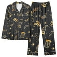 thumbnail image 5 of VBTAPA Christmas Pajamas Sets for Women 2 Piece Long Sleeve Lounge Set Funny Cute Xmas Printed Button Down Shirts and Wide Leg Pants Matching Sleepwear with Pockets Prime DealsMulticolor XL, 5 of 6