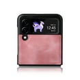 thumbnail image 2 of ELEHOLD for Samsung Galaxy Z Flip3 5G 2021 Case, Skin Feeling Lightweight Durable PU Leather Anti-Slip Shockproof Slim Flip Case for Z Flip 3 6.7 inch, Pink, 2 of 7
