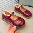 thumbnail image 3 of OGLCCG Little Girls Mary Jane Dress Shoes Low Heel Hook and Loop Princess Shoes Ballet Flats Party Wedding School Uniform Shoes 3-10 Years, 3 of 4