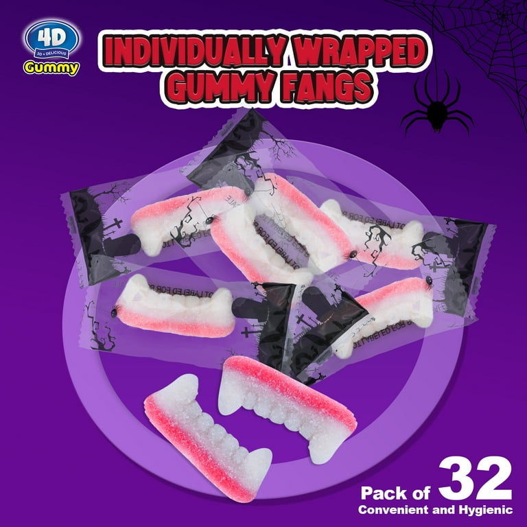 AMOS 4D Gummy Fangs Halloween Candy, Gummy Teeth Candy