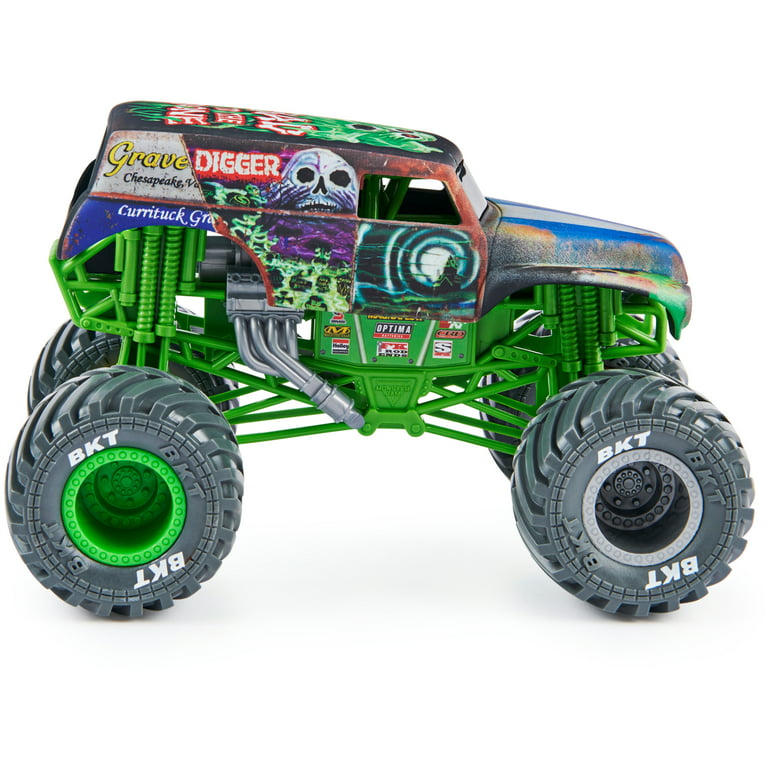 Hot Wheels Monster Jam Grave Digger Die-Cast Vehicle, 1:24 Scale, Black and  Green