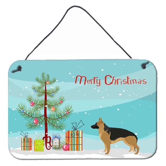 Carolines Treasures CK3540DS812 German Shepherd Christmas Tree Wall or Door Hanging Prints 8x12 multicolor