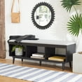 thumbnail image 2 of SAFAVIEH Cricket Open Shelf Bench with Cushion, Grey/Black, 2 of 11
