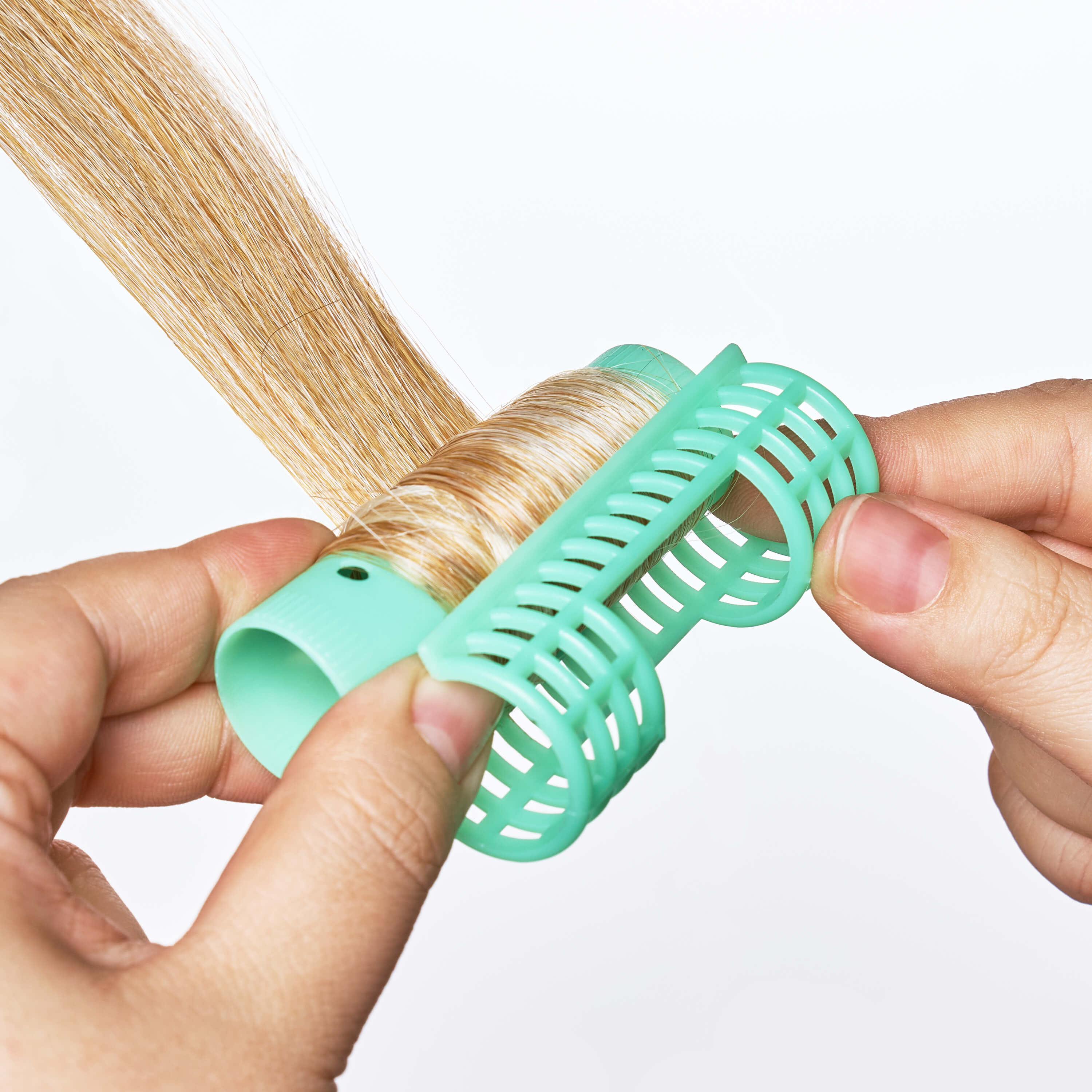 KISS Colors & Care Magnetic Snap On Hair Roller, 7/8", Large, 10 Piece Set, Green