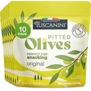 Tuscanini Italian Pitted Snack Olives, 1 oz (10 Pack)|Olive Pouches for Snacking|No Oil|Gluten Free, Vegan|Pitted Olives|Great Travel or Office Snacks|Kosher