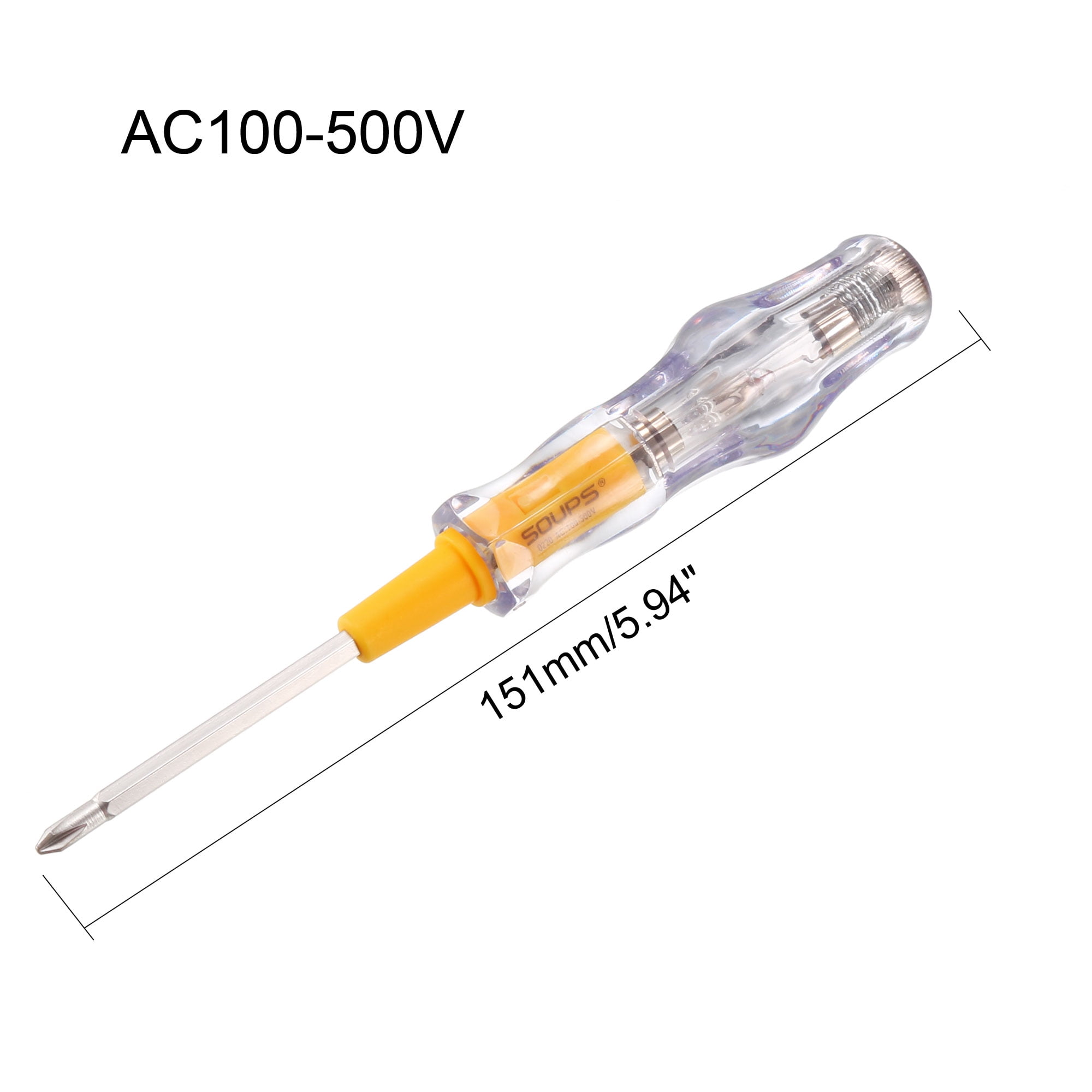 Electric Tester Pen SENRISE 100-500v Mains Tester Voltage Circuit Test Pen  Electrical Screwdriver Electroprobe 127mm 145mm 185mm Pack of 3