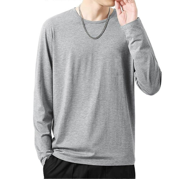 Camiseta de manga larga con cuello redondo para hombre, top de otoño, ropa de diario s20241224643