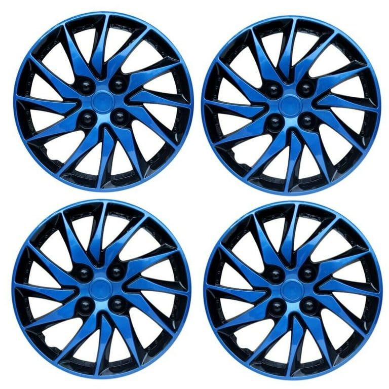 Blue hubcaps on sale