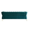 thumbnail image 5 of 87.4'' Modern Tufted Velvet Sofa, Modern Upholstered Accent Sofa with Diamond Seam Shape Backrest & Gold Metal Legs, Elegant Lounge Sofa Couch, for Living Room, Green, 5 of 9