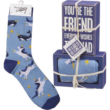 

Primitives by Kathy Box Sign & Pair of Socks Set - You re The Friend