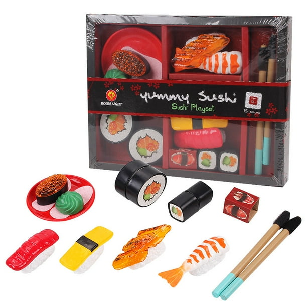 Japanese Sushi Play Food Set 13 Pieces Plastic Kitchen Pretend Play