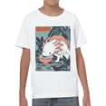 thumbnail image 2 of Ukiyo Block Print Axolotl Ramen Youth's White T-shirt, 2 of 3