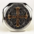 thumbnail image 3 of Anillo San Benito Amuleto Contra El Mal Acero Inoxidable Xtellar negro, 3 of 4