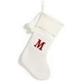 thumbnail image 1 of Christmas Knitted Stocking With Personalised Alphabet Letter Christmas Decorations For Home Initial White M, 1 of 9