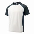 thumbnail image 5 of Kalauyu Mens Athletic Short Sleeve Round Neck Cotton Blend T Shirts Two Tone Side Panel Soft Breathable Summer Daily Color Block Casual Gym Tees, 5 of 9