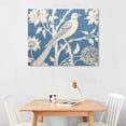 thumbnail image 2 of Creowell  Canvas Paintings Chenonceau Birds And Botanicals Rustic Painting On Canvas Aquamarine Blue And Ivory Peacock Prints on Canvas Ready To Hang Art Wall Decoration For Home Decor Art 20x16 Inch, 2 of 3