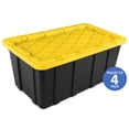 thumbnail image 1 of Sterilite Bac Industriel 144L, noir et jaune, 4 Pk, 1 of 8