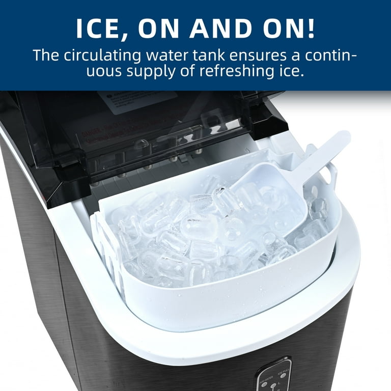 Simzlife 26lbs/24H Bullet Ice Countertop Ice Maker, 9 Bullet Ice Cubes