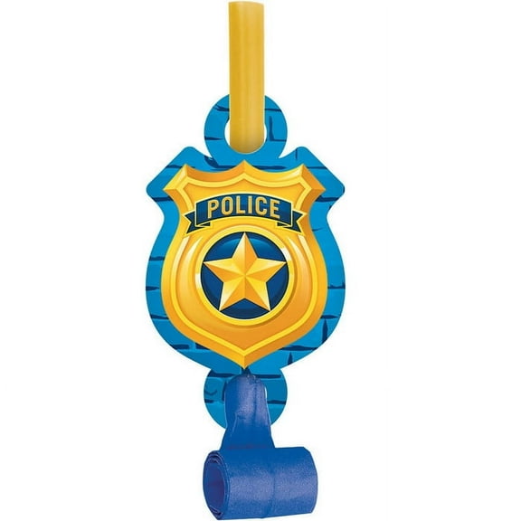 Police Birthday Party Blowers 8 Count for 8 Guests