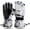 White, variant on Hotian Insulated Snow Gloves Unisex Men and Women Waterproof Warm Graffiti Winter Ski Gloves for Skiing Snowboarding and Outdoor Sports Multicolor L