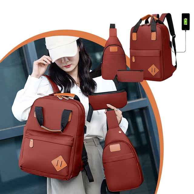 pstuiky Mochila de viaje para portátil mochila grande para hombre y mujer mochila de negocios con bandolera y monedero mochila universitaria de tres piezas.